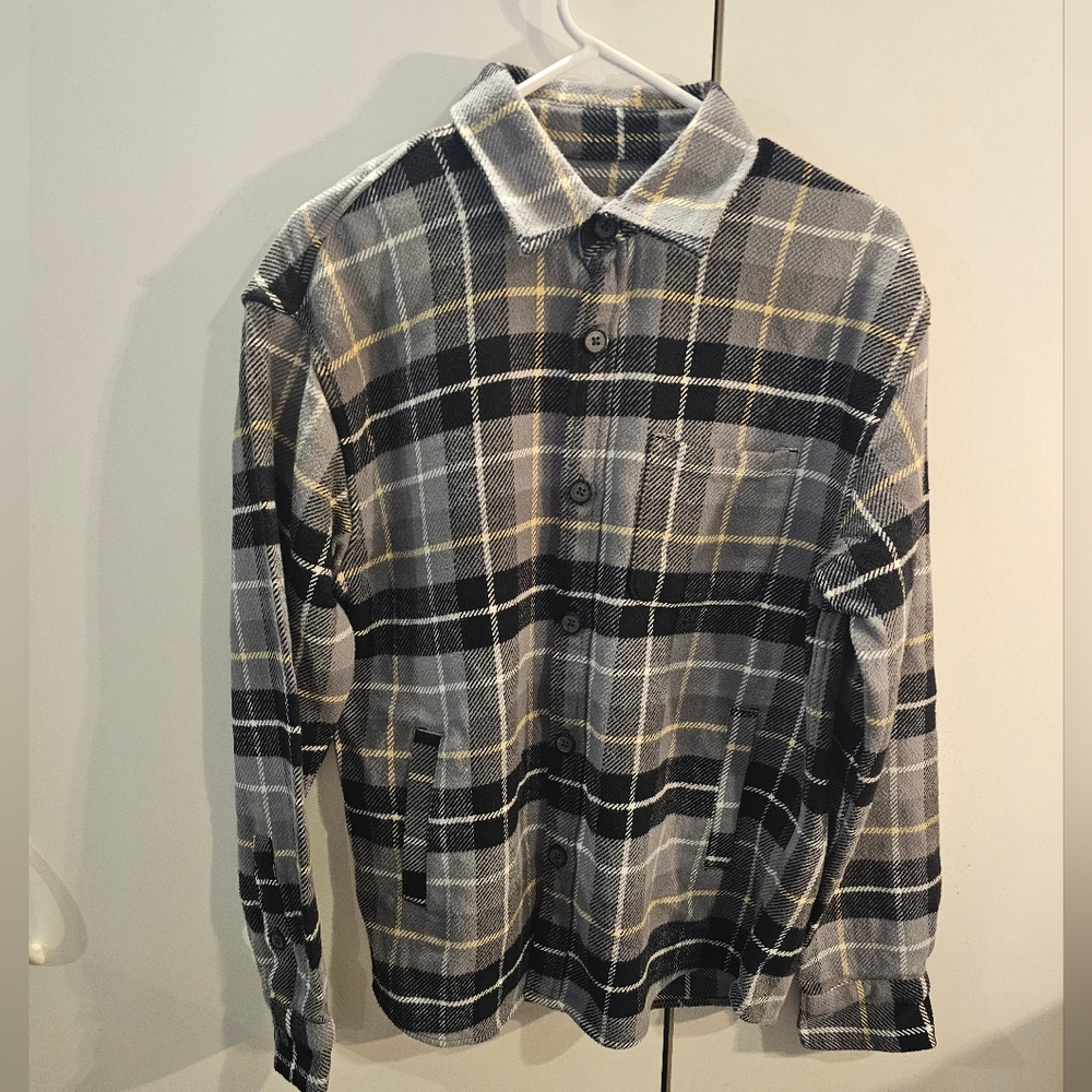 Goodfellow & Co Gray and Yellow Plaid Shirt